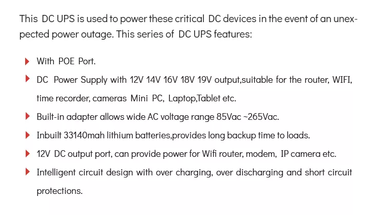60W DC Mini UPS